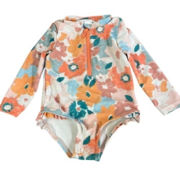 Carters Just One You Rash Guard 12m floral - Picture 1 of 4